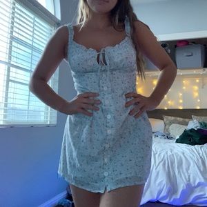 Princess Polly Light Blue Floral Dress Size 4